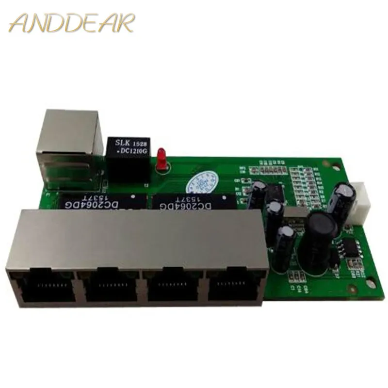 Switch de Rede Tensão de Entrada Módulo com Led Mini Interruptor Porta 10 100 – 100mbps 5-12 v Ampla Inteligente Ethernet Rj45 Pcb Embutido Oem 5