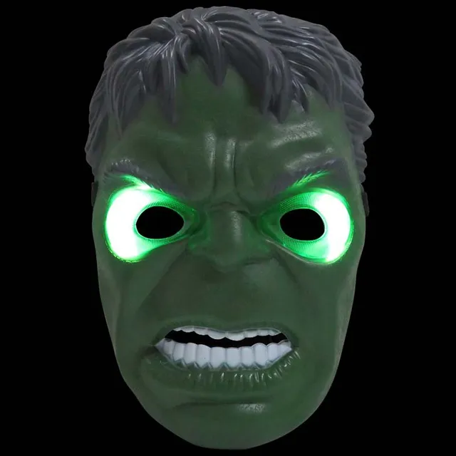 23x16cm kids adult suitable halloween makeup party green giant maskchildrens gift led glow hulk