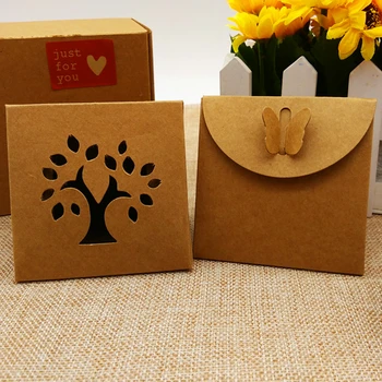 

8*7*6cm Kraft Paper Box With Hollow Tree Window Candy Box Handmade Soap Box 100pcs\lot Free shipping
