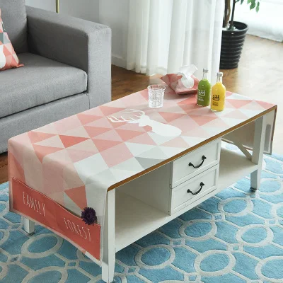 New Nordic home art modern minimalist cotton& linen fresh rectangular table cloth living room TV cabinet coffee table FG1124 - Цвет: 2