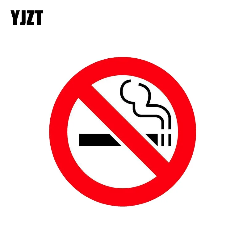 YJZT, 12,7 см* 12,7 см, смешная, не курит, ПВХ наклейка, предупреждающая, автомобильная наклейка, 12-0794
