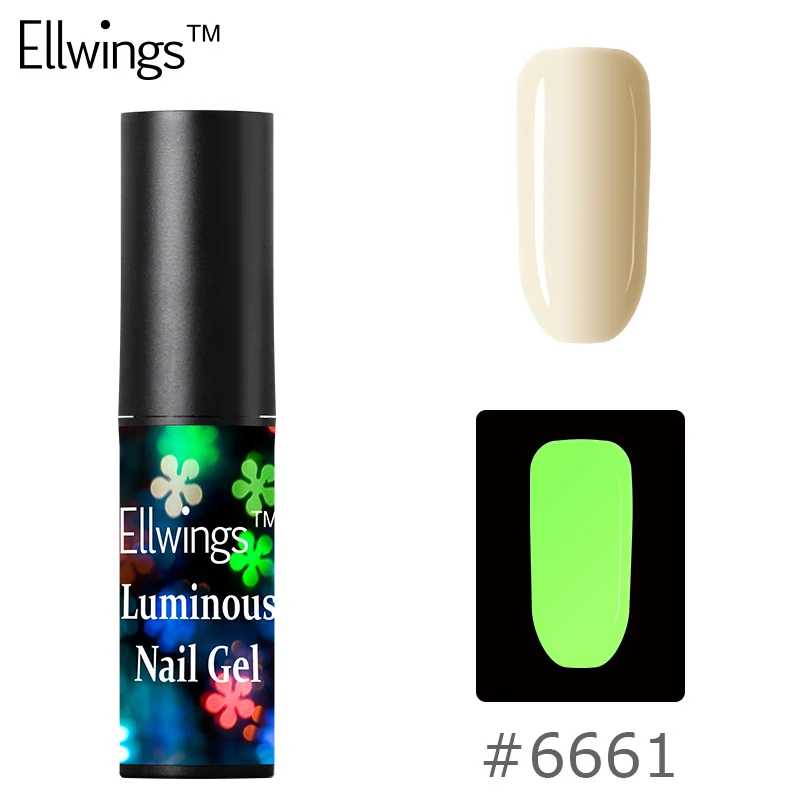 Ellwings флуоресцентный неоновый светящийся УФ-гель для ногтей замачиваемый гель светящийся в темноте Гель-лак освещение в ночной Гель-лак для ногтей - Цвет: 6661