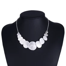 Круглое ниспадающее ожерелье на шею для женщин серебряного цвета длинная цепь из сплава Женское массивное ожерелье модное ювелирное изделие колье для женщин