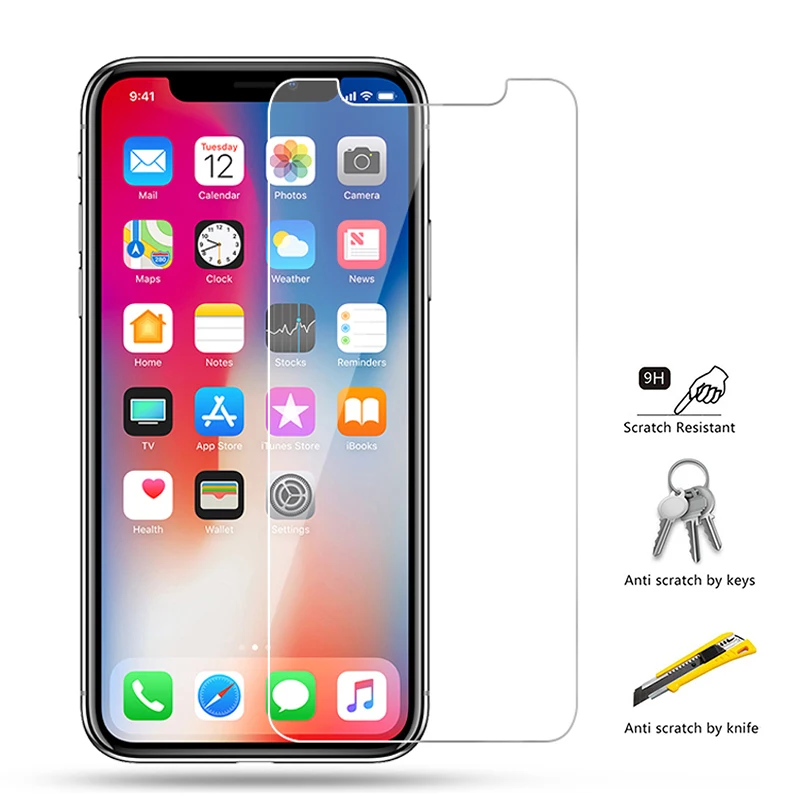 

Protective Glass On For iPhone 8 7 6 6s plus Screen Protector Tempered Glass For iPhone x xr xs max iphone7 iphonex xmax x r 9H