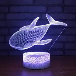 Новинка ночник Подарки 7 цветов Маленький Дельфин настольная лампа 3D Led моделирование прикроватные украшения детей интерес светильники