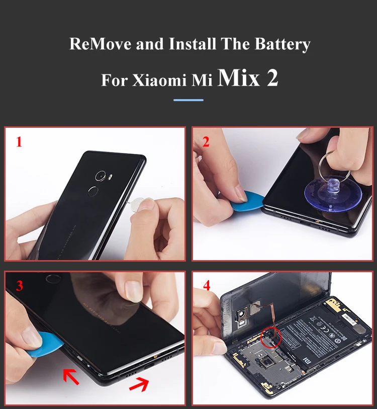 Nohon Battery For BM3B Xiaomi Mi Mix 2 High Capacity 3300mAh~3400mAh Phone Li-polymer Bateria +Free Tools For Mi Mix 2 Mix2 Battery Details (11)