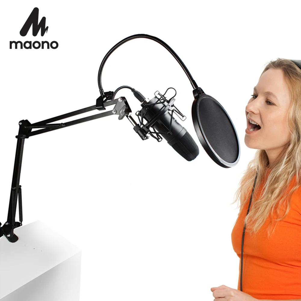 USB конденсаторный микрофон MAONO профессиональный студийный для подкастинга игр и