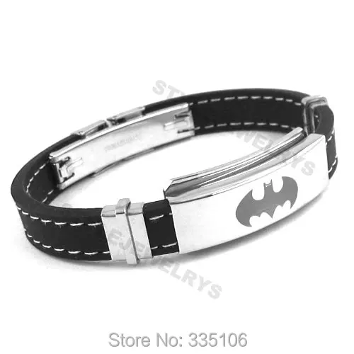 Free shipping! Classic Batman Bracelet Stainless Steel Jewelry Black