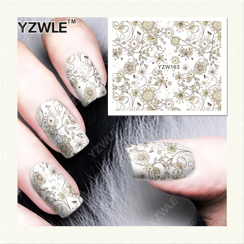 

YWK 1 Sheet DIY Designer Water Transfer Nails Art Sticker / Nail Water Decals / Nail Stickers Accessories (YZW-163)