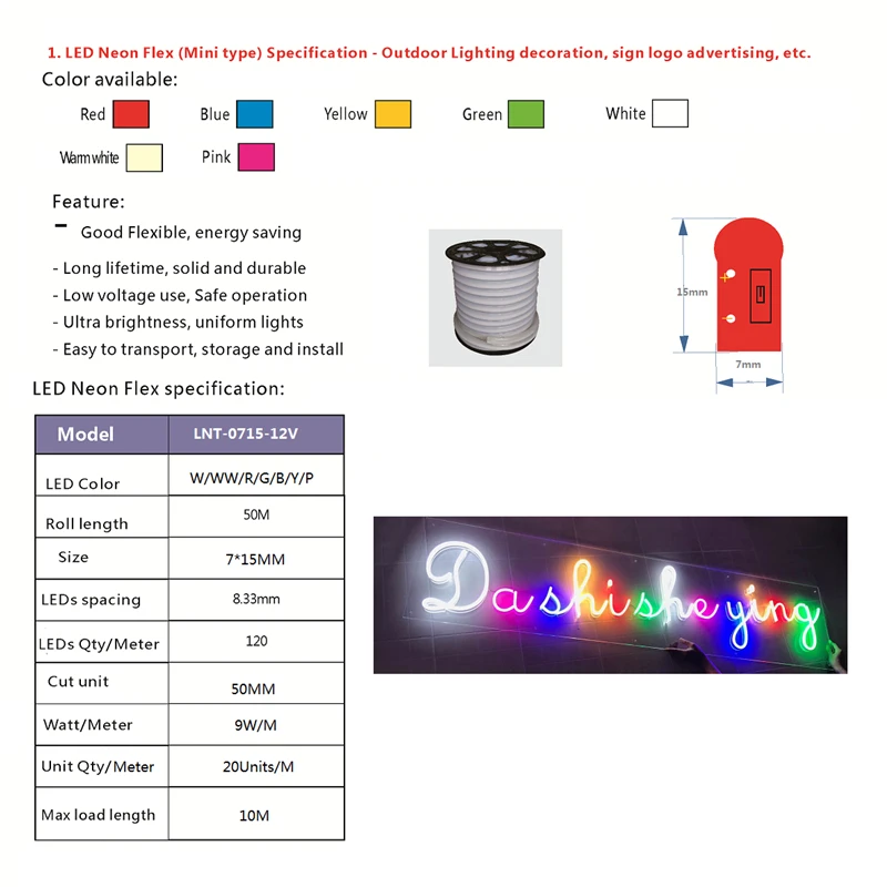 1 10 м светодио дный neon flex трубки 12VDC 5 см с вывески 2835 120 в meterMini неоновой для логотип