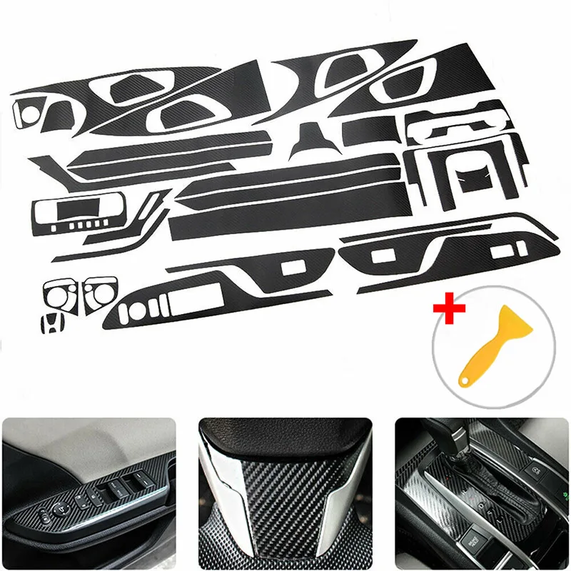 

For Honda Civic 2016-2018 Replacement High Temperature resistant 35pcs Panel dashboard sticker Grinding