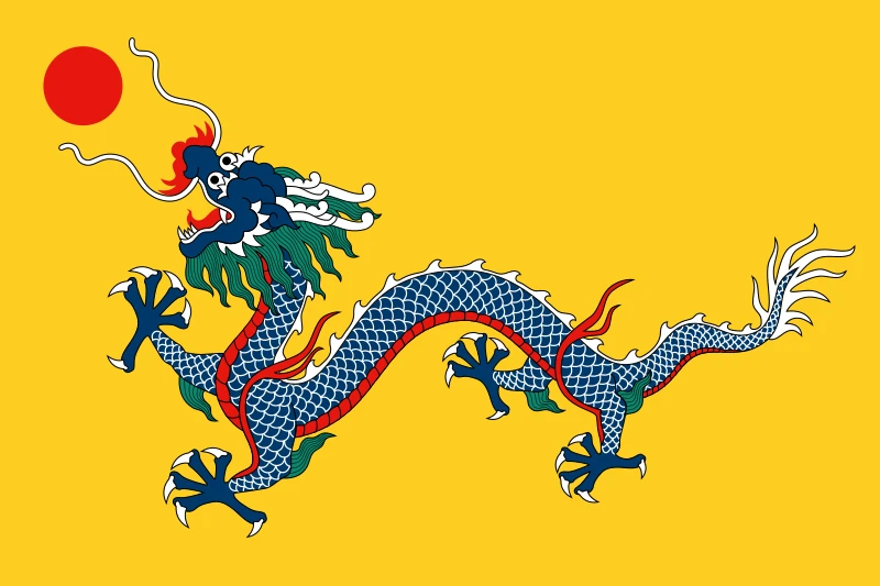 Yellow Red Dragon Flag