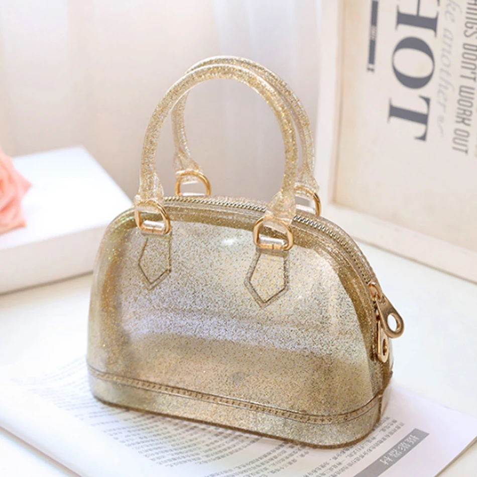 Small PVC Waterproof Candy Colors Jelly Handbag Fashion Shell Shoulder Bag Crossbody Bag Summer Beach