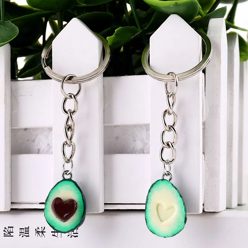 

2019 New Simulation Fruit Avocado Heart-shaped Keychain Fashion Jewelry Gift For Women