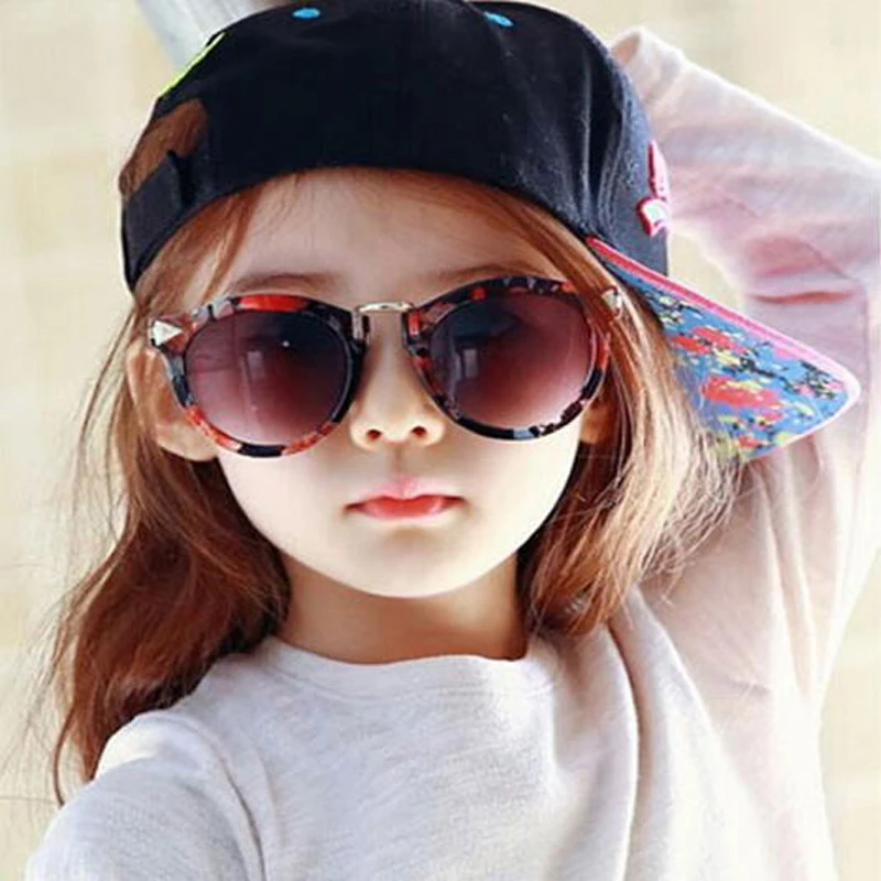 Retro Round Coating Sunglasses Fashion Brand Designer Eyewear Metal Arrow Sunglass For Child Kids Oculos font