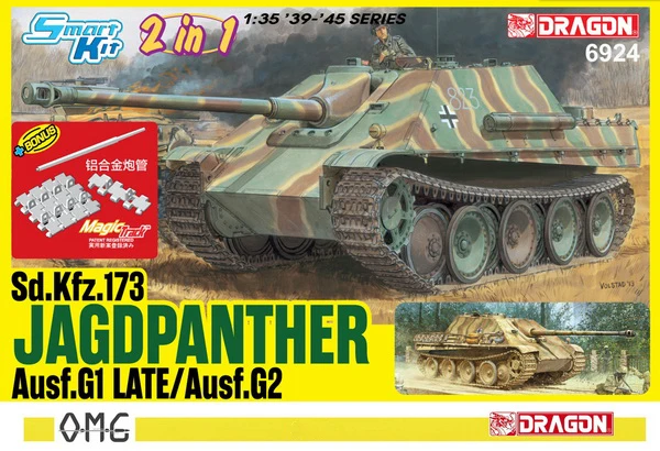 

w/MAGIC TRACK Dragon 6924 1:35 Sd.Kfz.173 JAGDPANTHER Ausf.G1 Late/Ausf.G2 2 in 1