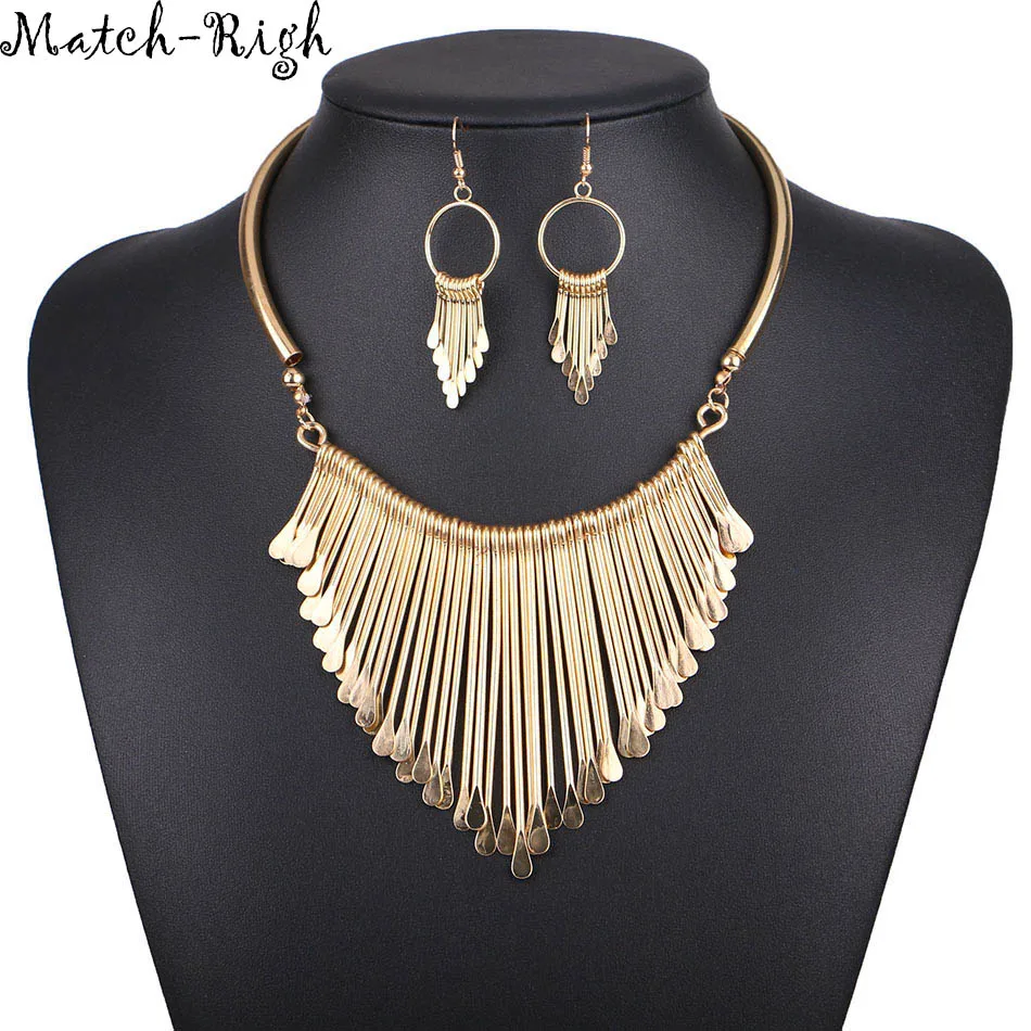 Women Necklace Alloy Statement Necklaces Pendants Tassel Jewelry Ethnic