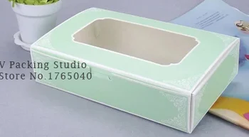 

21.5x13.5x5cm green cupcake pencake Box Cupcake Gift Bakery Macaron Pastry Cookies Packaging Paper Boxes 100pcs/lot
