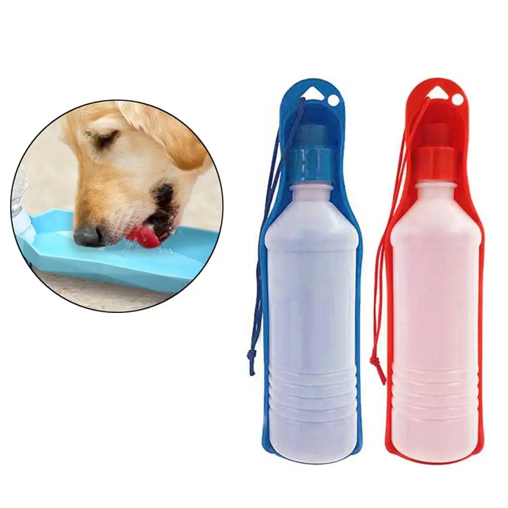 

1pcs Portable Travel Dog Drinking Water Bottle Dispenser Foldable Dog Cat Drinking Water Feeder Outdoor Puppy Bowl 300ml 500ml