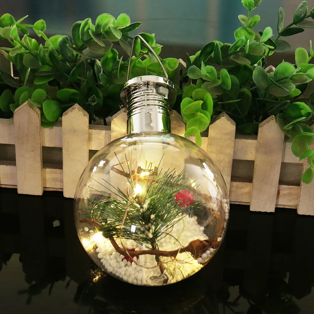 Solar Powered Christmas Copper Wire Suspension Bottle Decoration Light Outdoor Sun Copper Wire Spherical Bulb Suspension Lamp