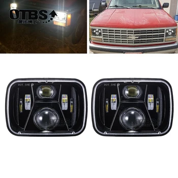 

OTBS 2 Pcs 5x7 Led Headlights 7x6 Led Sealed Beam Headlamp with High Low Beam for Jeep Cherokee XJ Offroad Lighting Headlamp