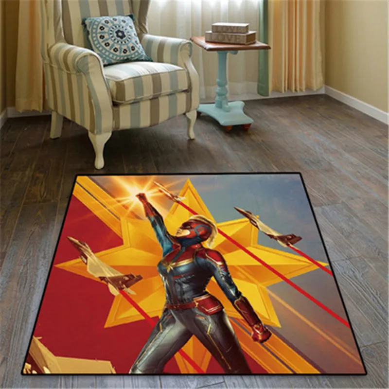 

120X120CM Avengers: Infinity War - Part II Carol Danvers Square Carpet Creative Study Room Swivel Chair Cushion X1057