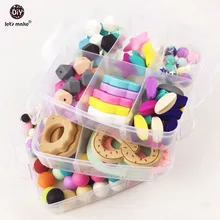 Madera Mordedor Seguro Infantil Juguetes Waldorf juguetes niño bebé ducha Naturaleza collar de flores pulsera de DIY accesorios de madera conjunto