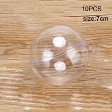 10pcs Transparent Balls Sphere Baubles DIY Ornament Hanging For Christmas Tree Party 899