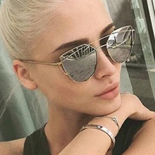 Модные солнцезащитные очки для женщин, фирменный дизайн, солнцезащитные очки «кошачий глаз» для дам, очки UV400, зеркальные линзы для женщин, Oculos RS111