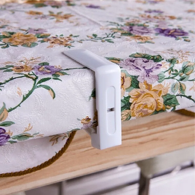4pcs Tablecloth Tables Cover Clips Fixed Clips Desk Skirt Curtain Cover Buckle Plastic Holder Clamps Wedding Prom Party Supplies Kitchen Gadgets  (1)
