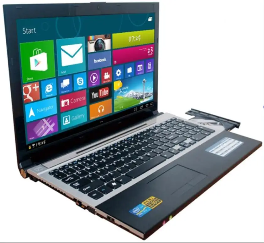 Prix 15.6 pouces 1920X1080 P 4 GO de RAM + 320 GO HDD N3520 Quad Core Ordinateur portable avec Russe clavier WIFI HDMI DVD RW Windows10 Portable