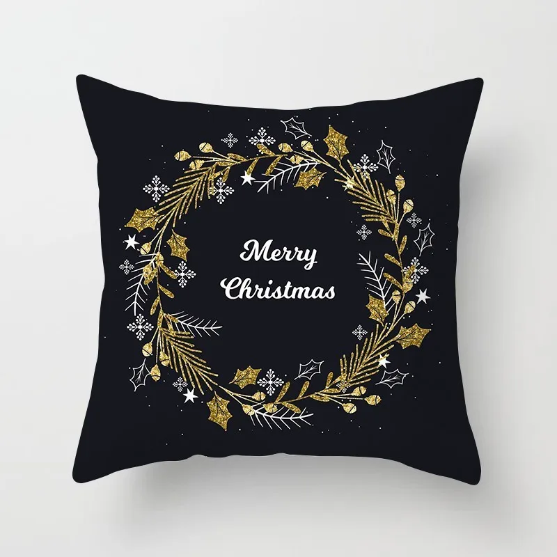 

Fashion English words Pillowcases Soft Polyester Design Christmas Pillow Case Simple Nordic Letter Print Funny Pillow Cover