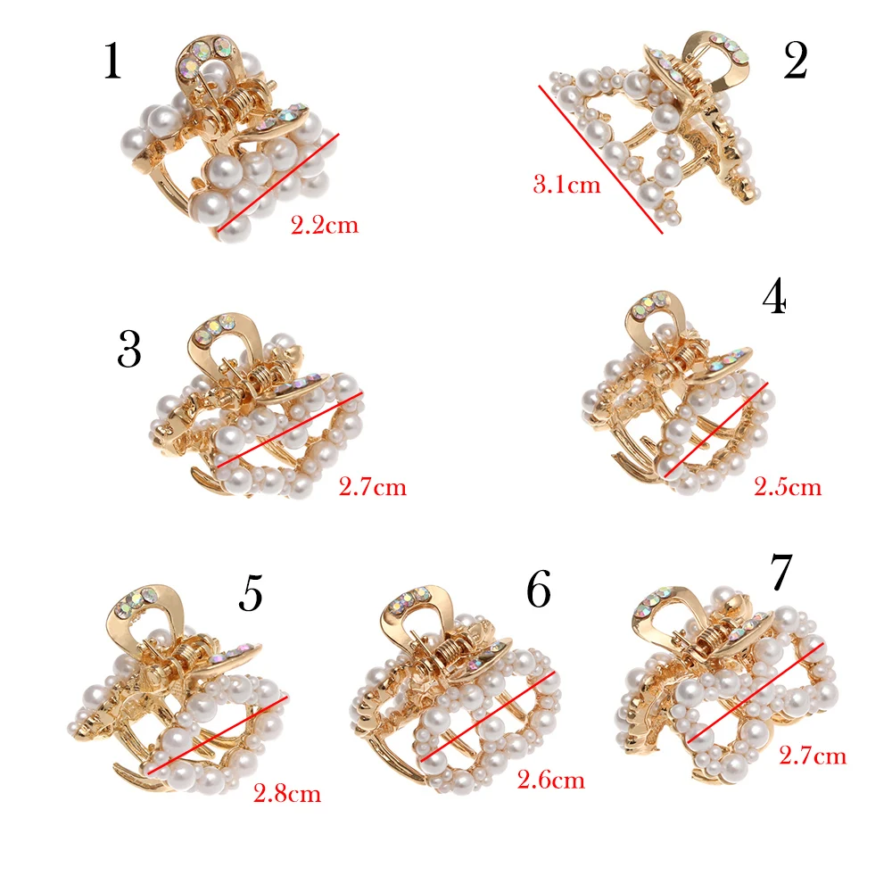 Элегантный Кристалл Имитация Жемчуга Заколка для волос подвеска «лапа» Заколка-краб Сплав коготь для волос женские Инструменты для укладки волос
