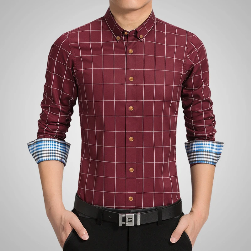 

Plus Size Plaid Casual Men's Shirt