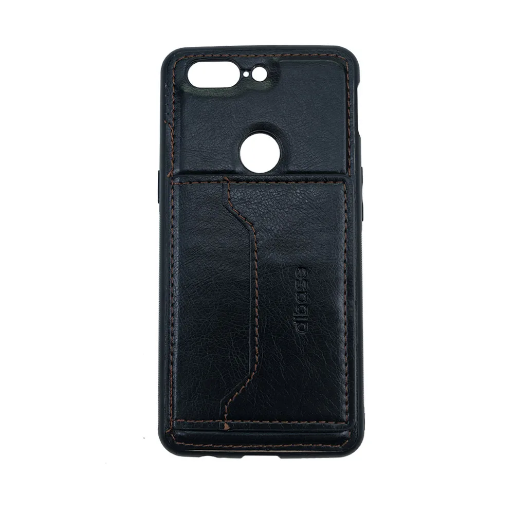 

PU Case For Oneplus 5T Black Brown Stand Card Slots Cover