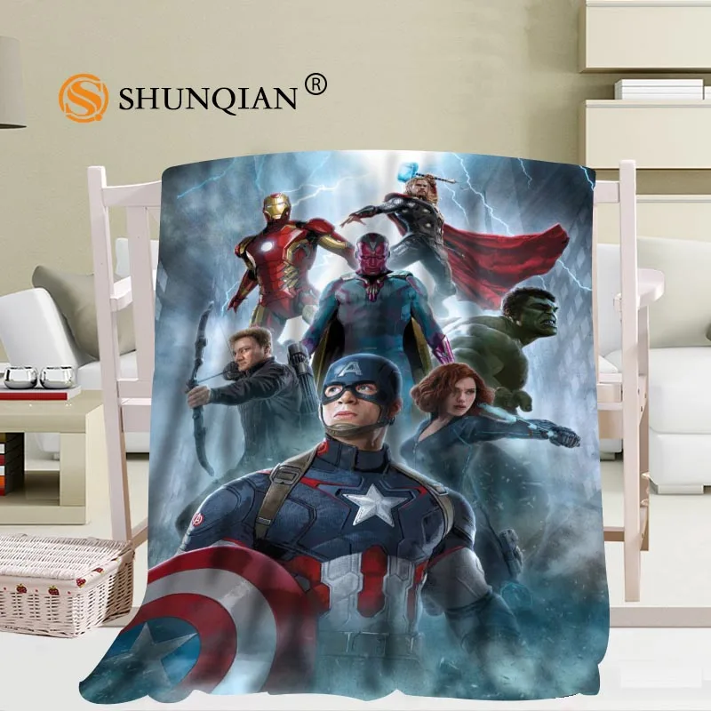 

Custom Marvel Pattern Travel Blanket Home TV Casual Relax for Family Soft Fluffy Warm Blanket