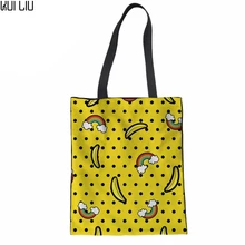 Женские матерчатые сумки Tote Banana плечевая сумка с принтом для подростков девочек Bookbag дамы хозяйственная сумка мягкая пляжная Mochilas
