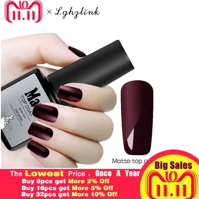 

lghzlink Cleaning Matt Top Coat Matte UV Gel Nail Polish UV Varnish Primer Layer Varnish Matte Polish Color Gel Top Paint Gel