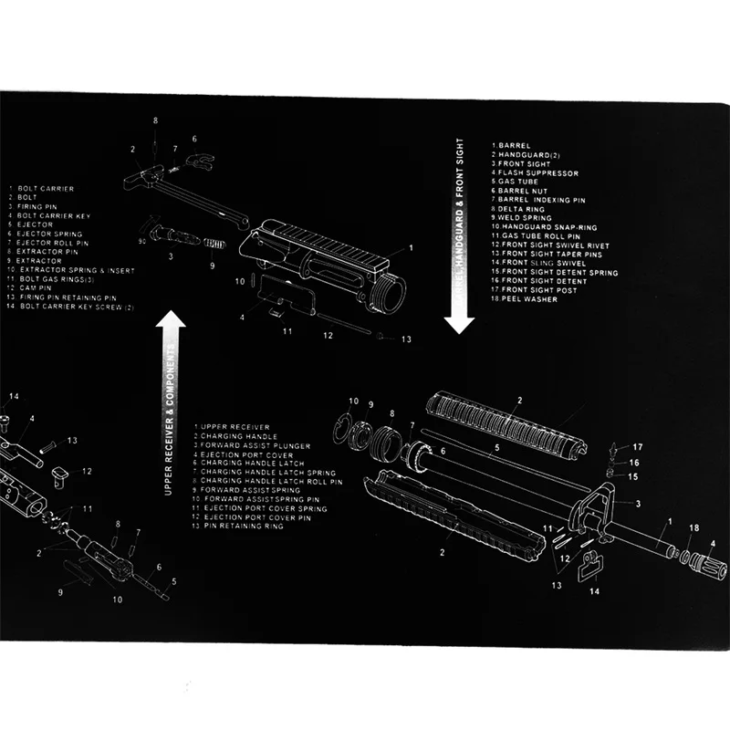 Glock пистолет чистящий коврик резиновый ковер водонепроницаемый нескользящий с инструкциями Armourist коврик для тактической охоты страйкбол