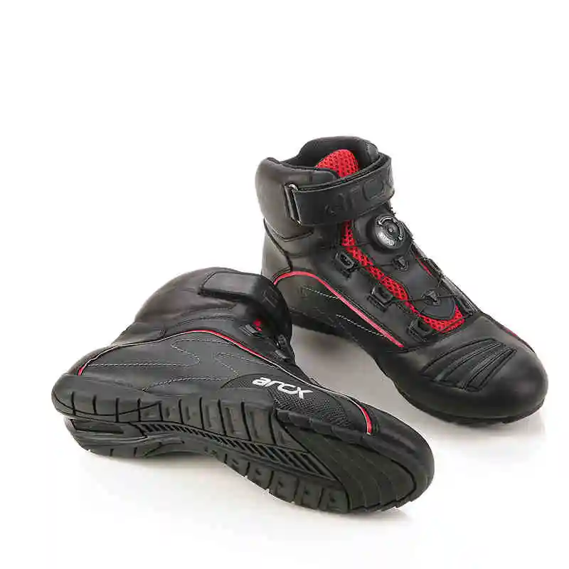 Мотоциклетные ботинки; обувь для верховой езды с локомотивом; обувь с вращающейся пряжкой в байкерском стиле; botas; L60555; дышащая Летняя обувь в байкерском стиле
