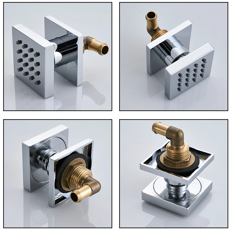 Скрытый термостатический 4 функции Водопад ванна смеситель для душа набор с 6 шт. спа сопла тела массажные струи