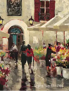 

Landscape paintings Rue de Fleurs by Brent Heighton canvas art High quality Hand painted