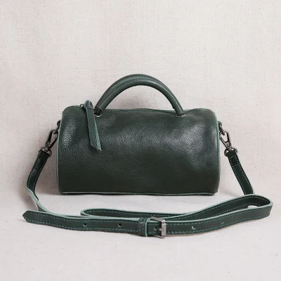 AETOO ретро кожаные сумки женская сумка-мешок мини модная сумка через плечо кожаная круглая сумка простая сумка - Цвет: 1