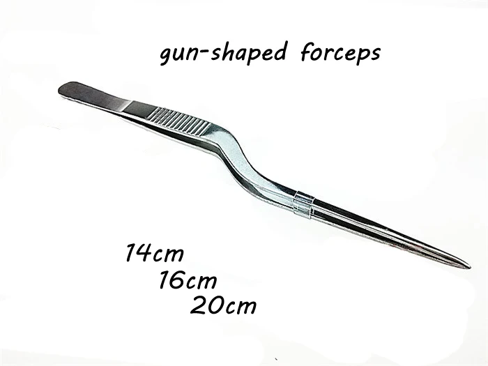 Medical stainless steel z type tweezers earwax tool clamper curved