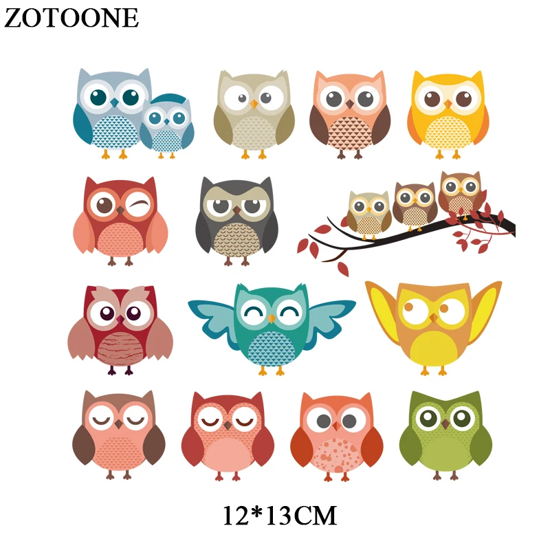 ZOTOONE Iron On Cartoon Animal Patches For Kids Clothes DIY Accessory Decoration Heat Transfer Vinyl Patches Set Gift For Body D