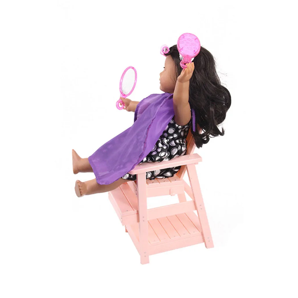 Baby doll Adorable Plastic Hair Roller Curler Brush Mirror Stylist Play Set for American Doll & Other 18-inch Dolls Accessories