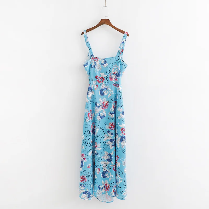 

H.SA Off-shoulder Party Beach Sundress Spaghetti Long Dresses Plus Size Summer Women Backless Floral Print Dress