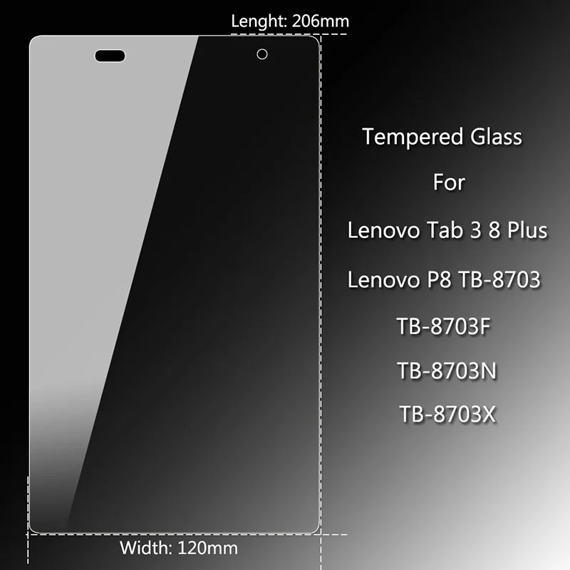 Закаленное стекло для lenovo Tab3 8 Plus P8 TB-8703 защитный экран для планшета PC Ультра тонкое стекло для lenovo TB-8703F защитная пленка - Цвет: Clear