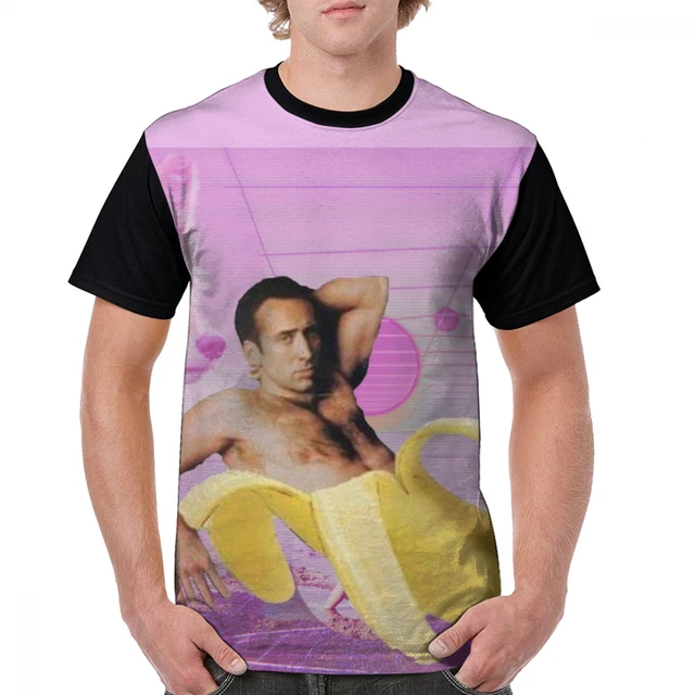 ニコラス ケイジtシャツニコラスケージバナナvaporwave Tシャツ素晴らしいカジュアルグラフィックtシャツグラフィック男性100ポリエステル Tシャツ T Shirts Aliexpress