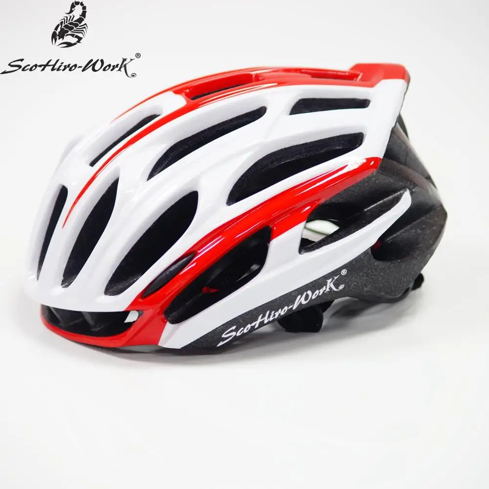 Scohiro работает ультралегкий велосипедный шлем Размер m велосипедный шлем для горного велосипеда Дорога Мужская горный велосипед шлем велосипедный шлем Велосипедное оборудование - Цвет: White Red